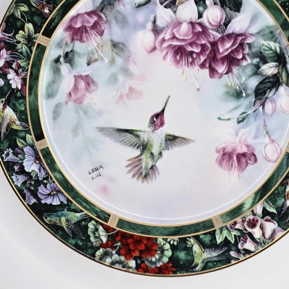 Floral Hummingbird Dinner Plate - Picture 2 of 8